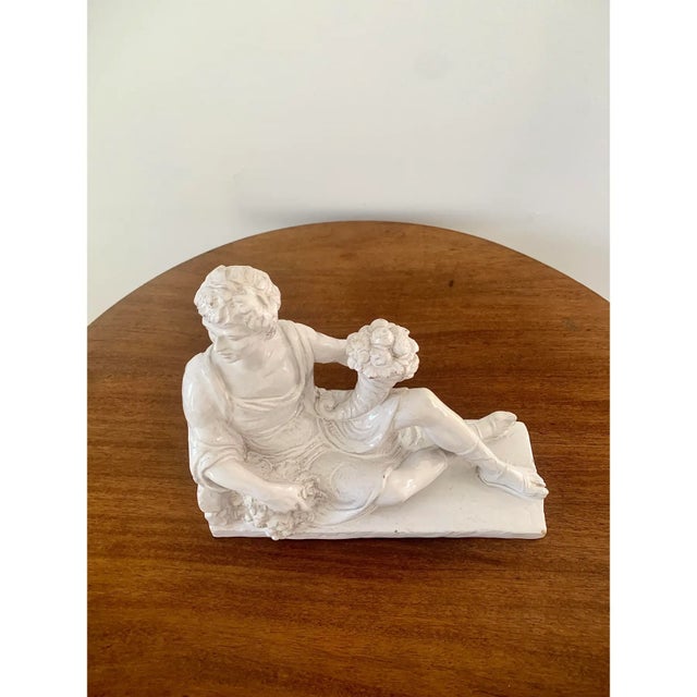 Italian Neoclassical White Porcelain Reclining Figure With Cornucopia For Sale - Image 9 of 14