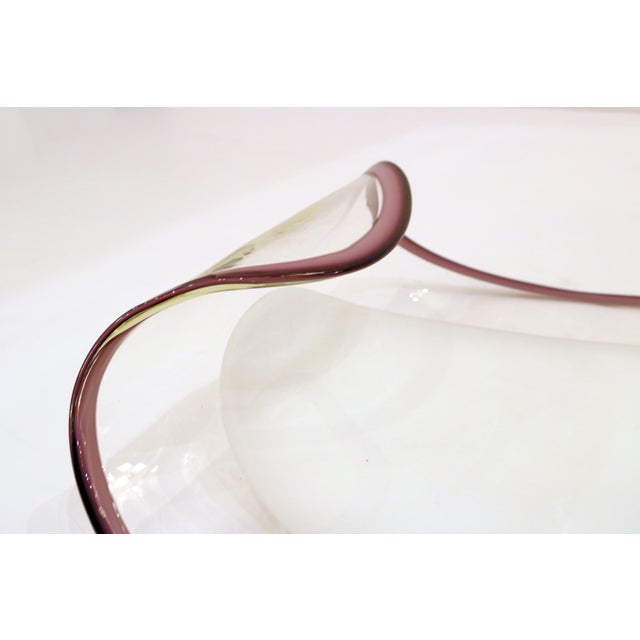 Glass Pair of Murano glass dishes as centrepieces, Italy Late 20th century For Sale - Image 7 of 7