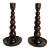 1920's English Descending "Bobbin" Solid Wood Candlestick Holders For Sale