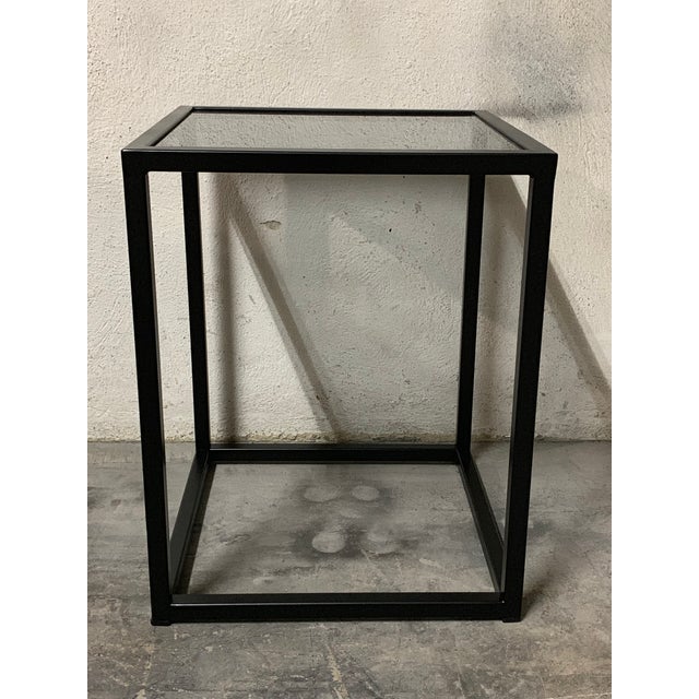 About New Modern square black table with Fumee glass top. Indoor or outdoor You can combine several tables for make a...
