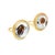 19th Century Victorian 14k Yellow Gold Essex Crystal Reverse Painted Dog Earrings, A Pair For Sale - Image 4 of 11