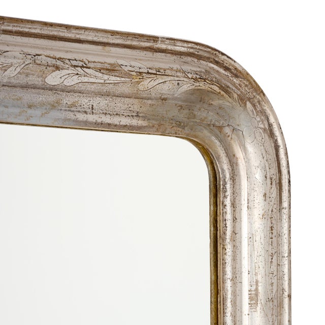 Late 19th Century Louis Philippe Silver-Leaf Mirror For Sale - Image 5 of 9