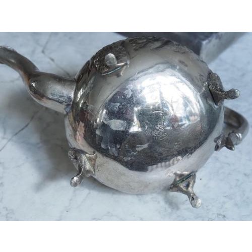 Metal Metal Teapot with Floral Embossing For Sale - Image 7 of 8