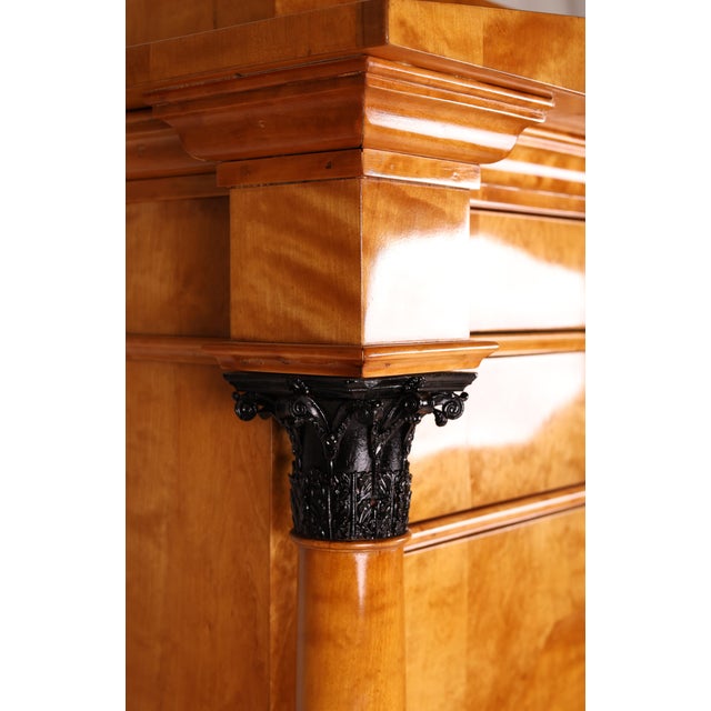 Biedermeier Secretary Desk in Birch, 1820 For Sale - Image 4 of 18