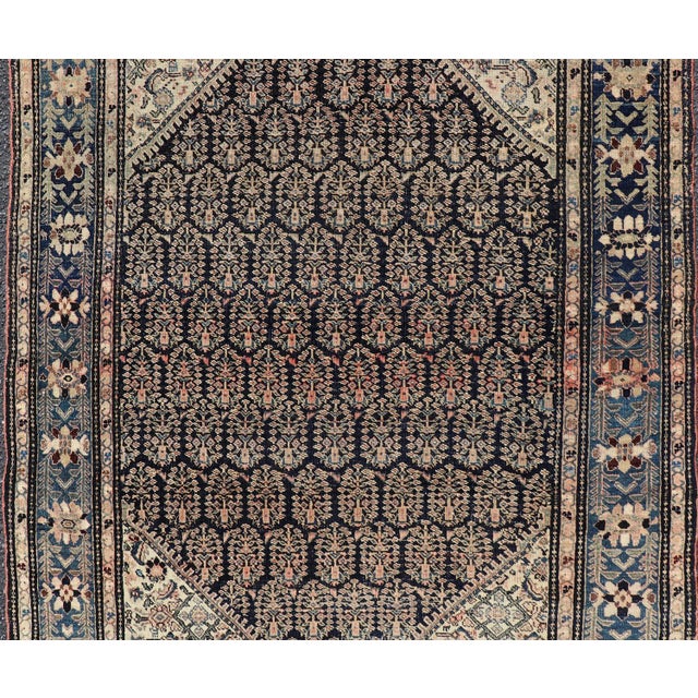 Tribal Antique Persian Sarouk Faraghan Rug With Midnight Field Design For Sale - Image 3 of 12