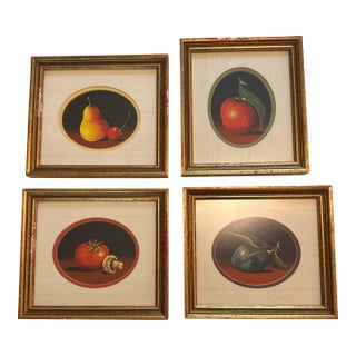 Vintage Gallery Prints Ltd. Framed Still Life Set – Fruit & Vegetables – Set of 4 Unsigned / Unknown Artist For Sale