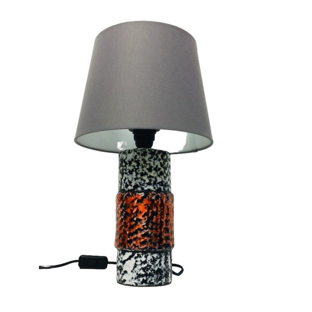Ceramic Mid-Century Ceramic Table Lamp with Red and Black Body, 1970s For Sale - Image 7 of 7