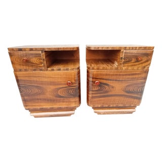 Art Deco Bedside Tables by Jindrich Halabala for Up Závody, 1940s, Set of 2 For Sale