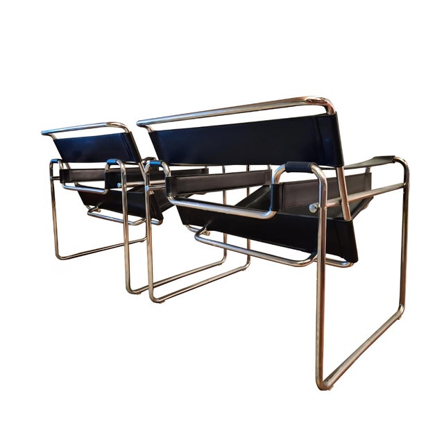 Wassily Chairs by Marcel Breuer for Gavina, 1970s, Set of 2 For Sale - Image 15 of 18