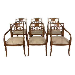 Set of 6 Governor Alston Arm Chairs From Baker For Sale