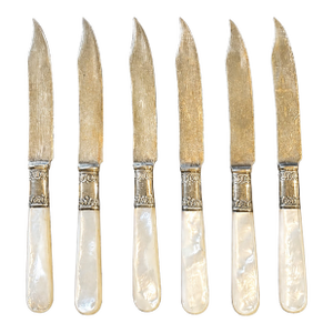 Vintage Aetna by Landers, Frary & Clark Mother-of-Pearl Fruit Knives – Set of 6