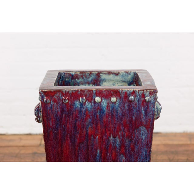 Vintage Chinese Multi-Color Ceramic Garden Planter with Mythical Creatures For Sale - Image 4 of 13