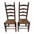 Pair of Antique Ladder-Back Rush Seat Chairs For Sale