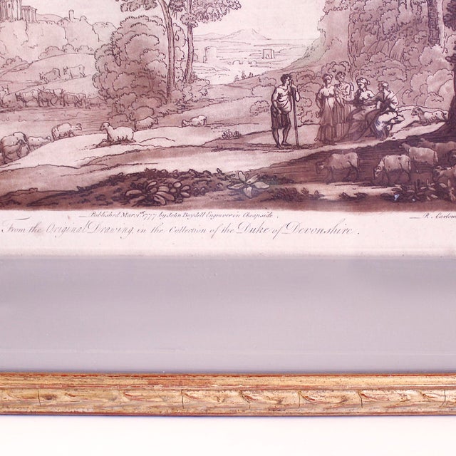 18th Century Sepia Landscape Engravings After Claude Lorrain in