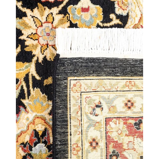 2000 - 2009 Mogul, One-of-a-Kind Hand-Knotted Area Rug in Black, 6' 3" x 6' 4" For Sale - Image 5 of 8