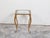 Mid-Century Modern French Mid-Century Gilt Metal Side Table With Square Glass Top and Cabriole Legs For Sale - Image 3 of 10