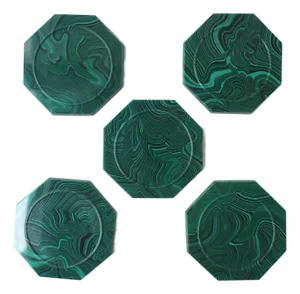 Malachite Coasters Resin, Circa Late-20th Century