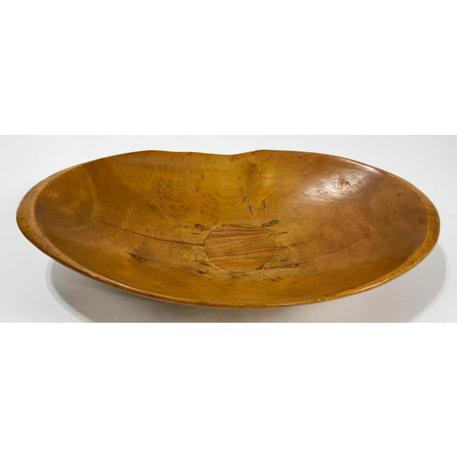 Antique Primitive Hand Carved Wooden Bowl For Sale - Image 10 of 11