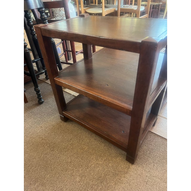 1970s Nichols & Stone Departures Collection Two Tiered Mission Style Side Table For Sale - Image 6 of 11
