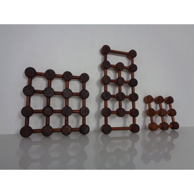Vintage Danish Teak Coaster by Nissen, 1960s, Set of 3 For Sale - Image 4 of 18