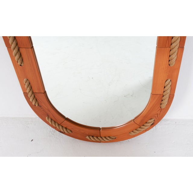 1970s Sven Larsson Pine Nautical Wall Mirror 1970s For Sale - Image 5 of 9