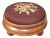 Footstool - Vintage French Country Burgundy Floral Needlepoint Petite Footstool For Sale