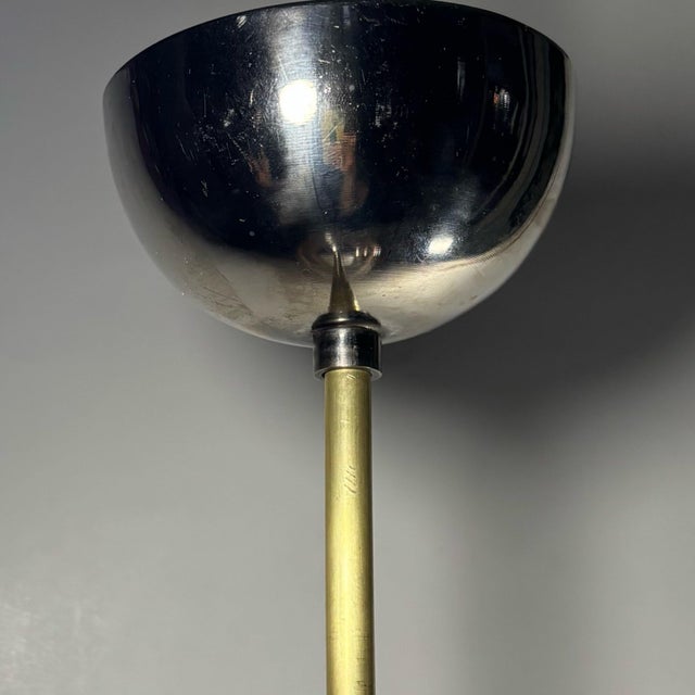 Scandinavian Beehive Pendant Lamp in Glass and Steel, Sweden, 1930s For Sale - Image 12 of 13