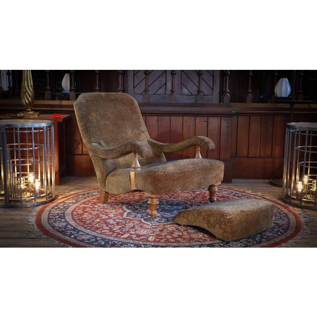 Set of Lounge Chair and Ottoman in Velvet, 2010s For Sale - Image 16 of 18