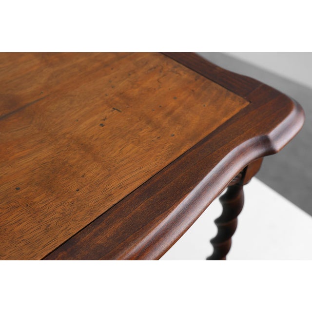 Brown Antique French Oak Side Table, 1900s For Sale - Image 8 of 11