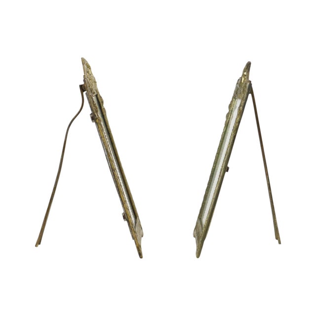 Antique French Polished Brass Photo Frames, 1890s, Set of 2 For Sale - Image 10 of 18