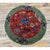 1920s 1920s Antique Red Floral Green Border Chinese Knotted Art Deco Wool Round Rug For Sale - Image 5 of 5