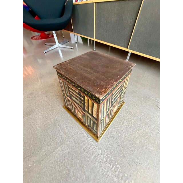 Vintage 1950s Trompe L’Oeil Painted Wood Book Motif Cachepot Planter Basket Fornasetti Style For Sale - Image 13 of 16