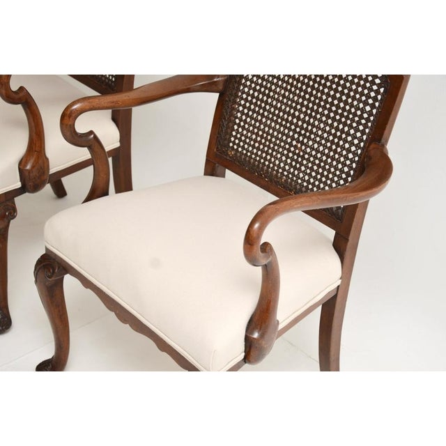 Antique Edwardian Lacquered Walnut and Cane Armchairs, 1900, Set of 2 For Sale - Image 10 of 12