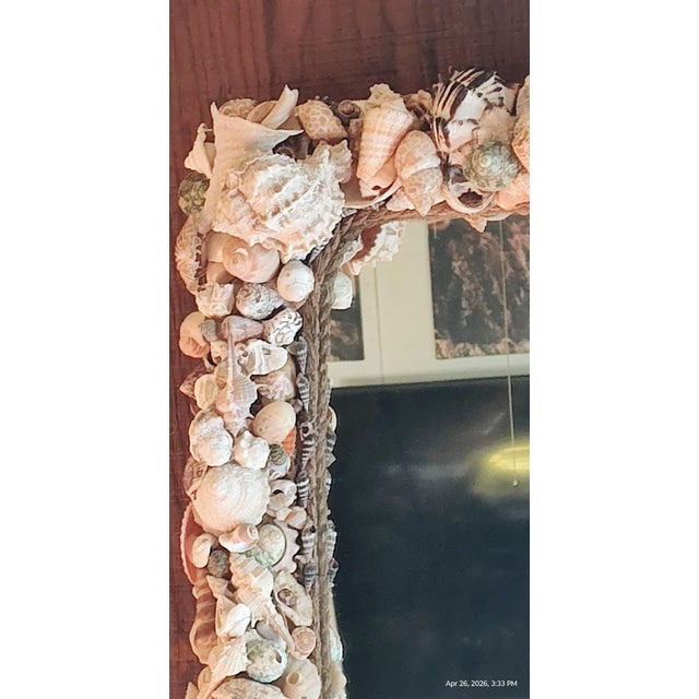 Custom Artisan Seashell Mirror - Handcrafted Ca Coastal Statement Piece For Sale - Image 10 of 11