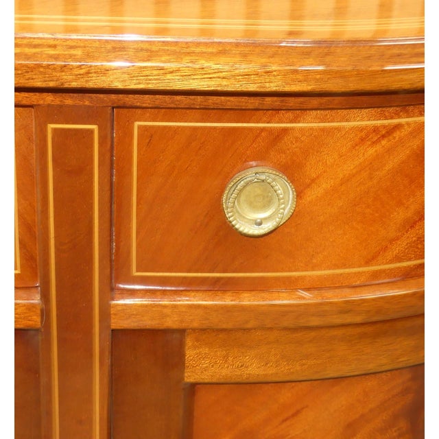 Brown Neoclassicist Monumental Style 4-Door Sideboard in Mahogany, 1977 For Sale - Image 8 of 13