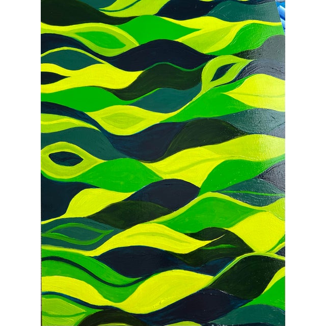 This oil painting was conceived just as spring was dawning and green was gaining popularity in home decor. It was very...