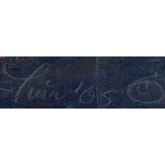 Abstract Expressionism Luzar IV Abstract Painting, Oil on Plywood, 24x24, Signed by Tina Fuentes For Sale - Image 3 of 5