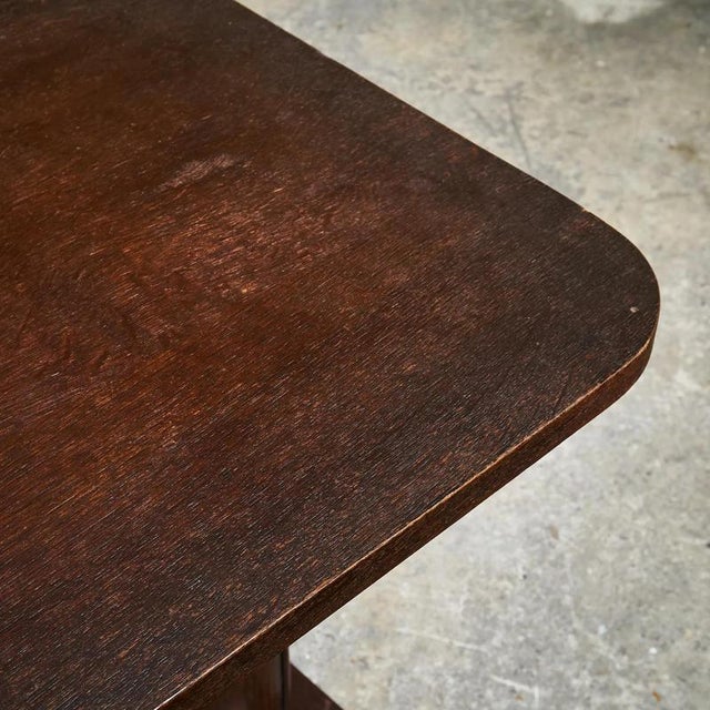 Brown Art Deco Two-Legged Side Table in Wood, 1930s For Sale - Image 8 of 10