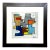 Abstract Modernist Print With Verre Églomisé by Ramon – Framed Geometric Composition For Sale