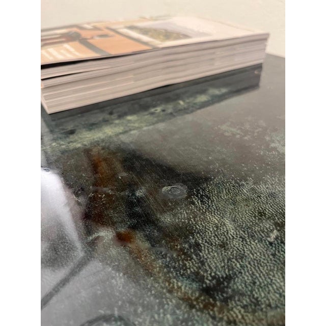 Paper Green Goatskin Coffee Table attributed to Aldo Tura, Italy, 1970s For Sale - Image 7 of 11