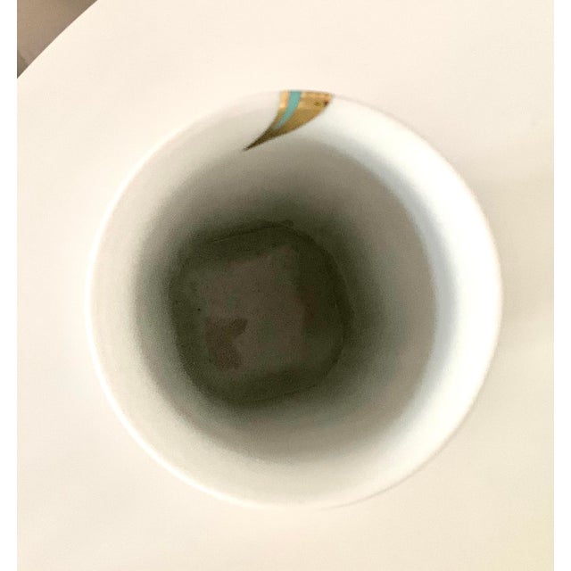 Metal Gilt Art Deco Small Porcelain Vase With Limited Edition Woman’s Design by Miklós Faragó and Hollóháza Porcelain Company For Sale - Image 7 of 8