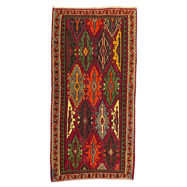 Vintage Turkish Colorful Kilim, 1980s For Sale