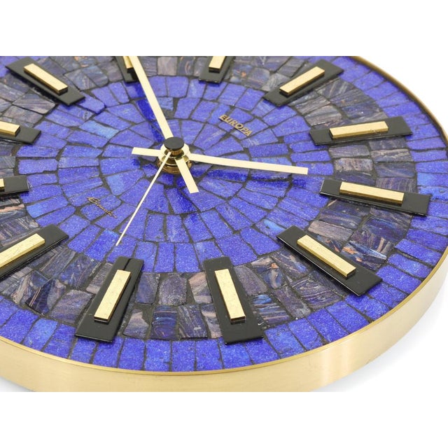 Modern German Blue Mosaic Wall Clock, 1950s For Sale - Image 16 of 18