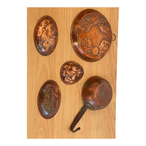 Antique Brass Kitchen Ware Baking Molds Set
