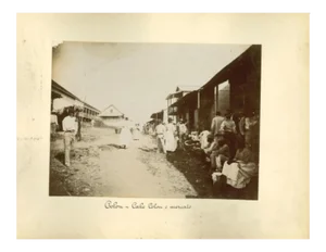 Unknown, Colon Bay and Colon Market, Vintage Photo, 1880s, Set of 2