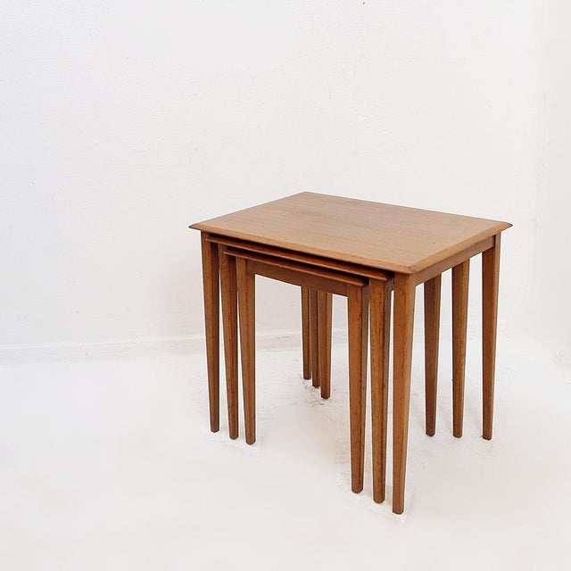Wood Mid-Century Modern Teak Nesting Tables, 1960s, Set of 3 For Sale - Image 7 of 16