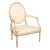 Buying & Design Italia Louis XVI Style White Oval Back Armchair For Sale