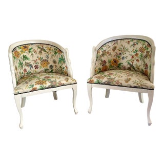 Vintage French Provincial Empire Swan Tub Chairs For Sale