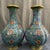 Pair of Large Vintage Turquoise Cloisonné Enamel Lotus Vases For Sale In Los Angeles - Image 6 of 6