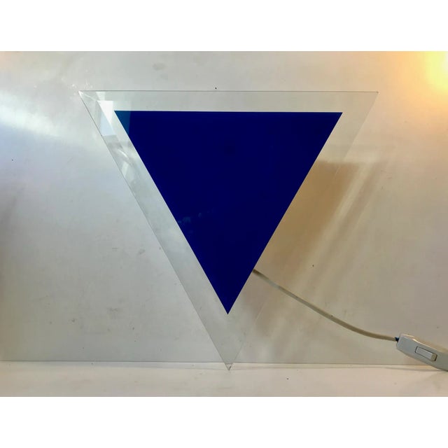 Minimalist Danish Triangular Glass Sconce, 1980s For Sale - Image 9 of 9